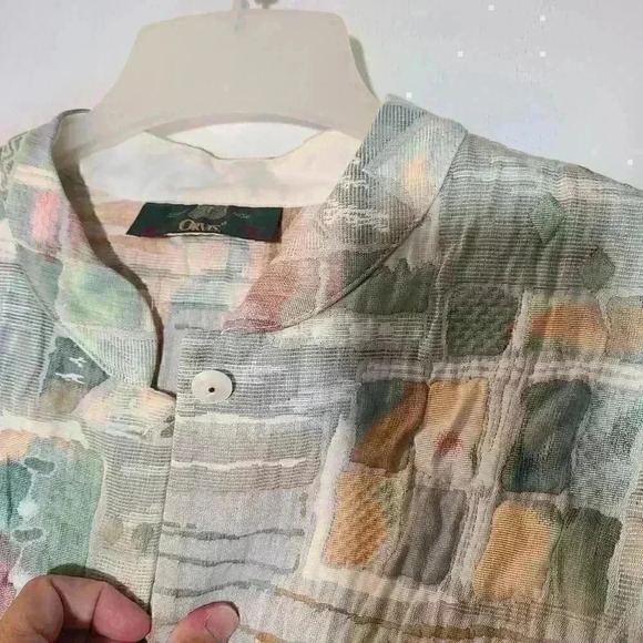 Vintage Orvis Quilted Jacket Tapestry Buttons Sz L - Picture 9 of 9